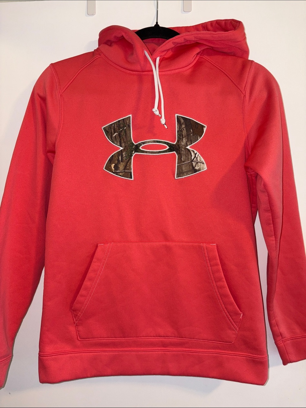 Under Armour Cold Gear Coral Pink Hoodie with Camo Logo